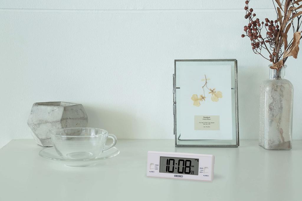 Seiko Clock Alarm Clock Table Clock Digital Radio Wave White 48 x 123 x 30mm SQ321W