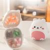 Cute Cartoon Small Bear Portable Double-Layer Compartment Going Out Packed Separately Medicine Storage Plastic Pill Box