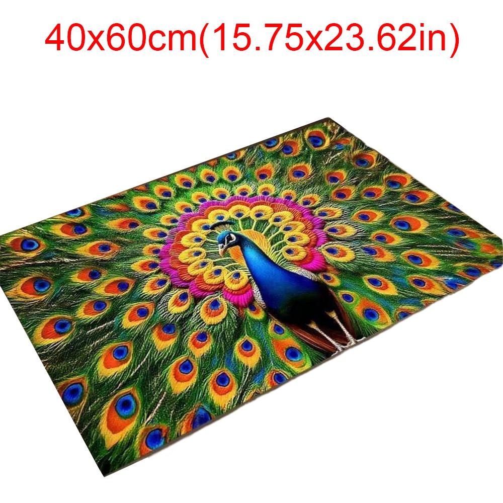 Non-slip Peacock Carpet Special-shaped Bathroom Floor Mat  for Living Room Tea Table Bedside