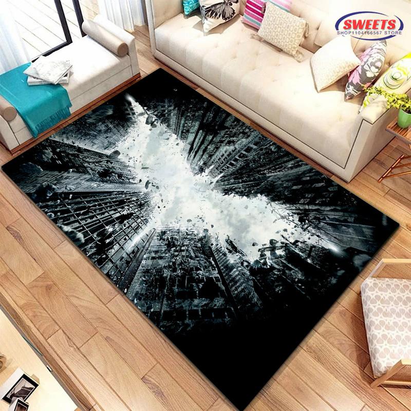Tapis Logo DC Batman Nouvelle Sortie ! Tapis pour Salon Chambre d'Enfants, Zones de Chevet et de Bureau, Tapis Durable Lavable en Machine