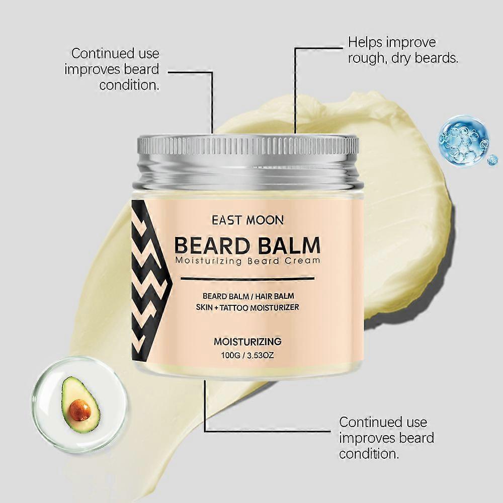 Men'S Beard Care Balm, Supports A Fuller Beard, Made With Natural Butter, Reduces Dryness And Enhances Appearance