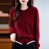 Round-neck Knitted Cardigan, Long-sleeved, Color-blocked, Soft and Loose Warm Jacket, New Autumn and Winter Style