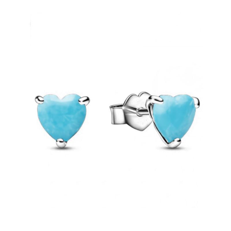 925 Silver Heart Earrings for Women Shining Zircon Love Jewelry Wedding Party Fine Accessory