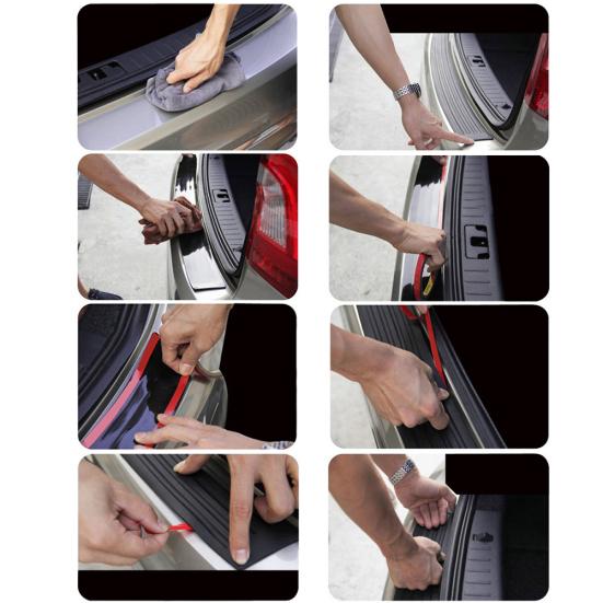 Car Auto Trunk Rear Bumper Sill Protector Strip Rubber Cover Guard Trim Pad