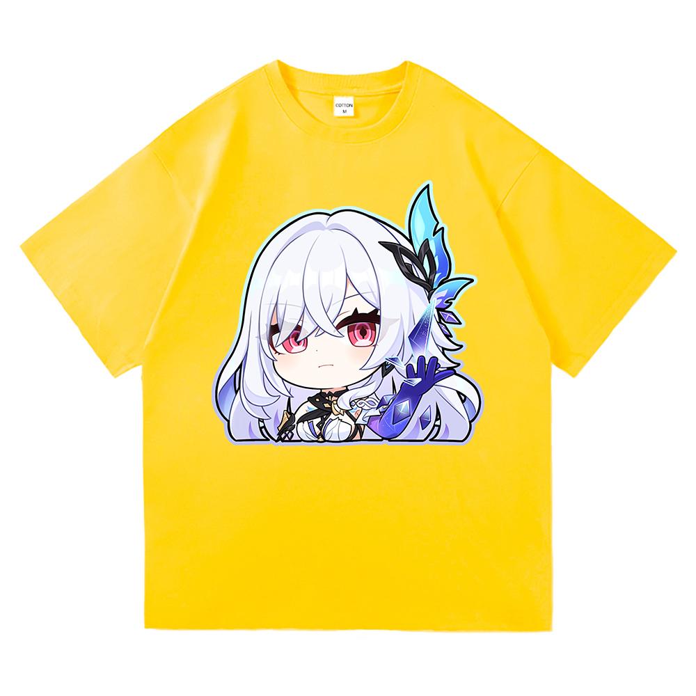 Genshin Impact Skirk T-Shirt Hot Fashion Männer/Frauen Ästhetisch Lustig Süß Grafik T-Shirt Hohe Qualität Lässig Baumwolle T-Shirts