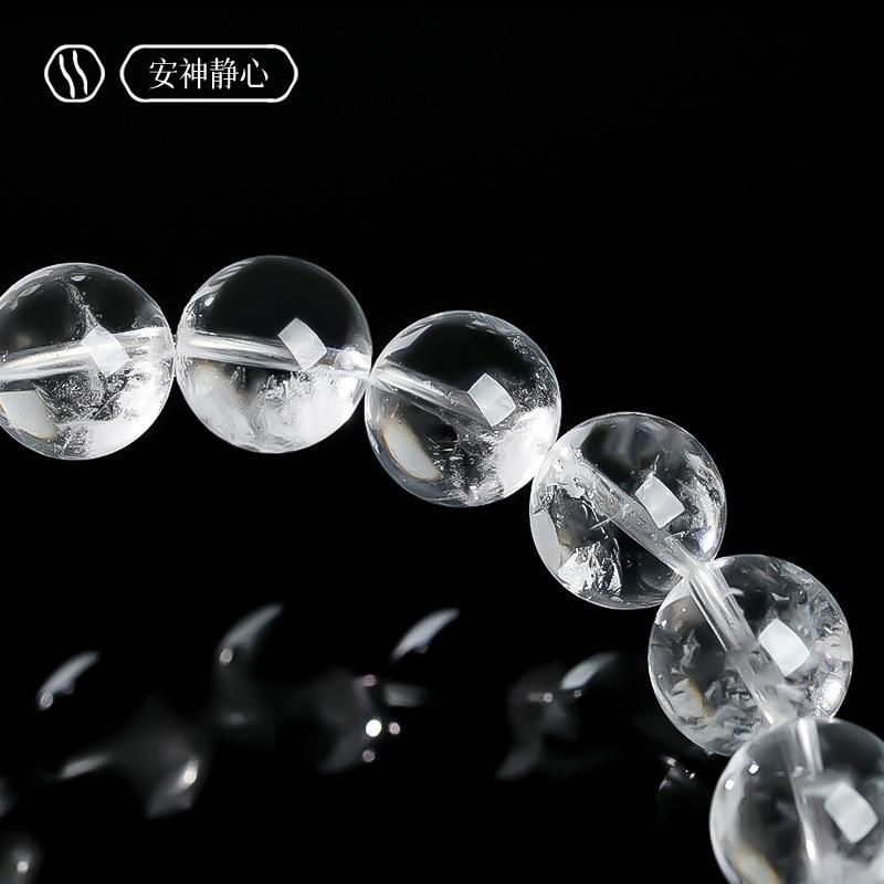 Natural Himalayan White Crystal Bracelet for Men and Women, Transparent Crystal Beaded Bracelet for Boys and Girls