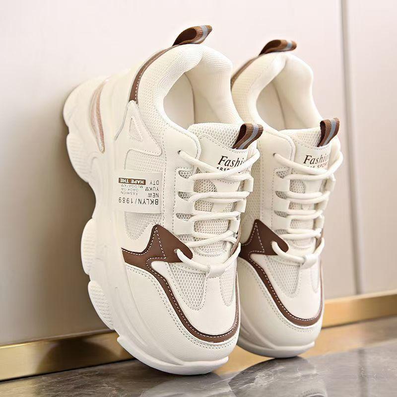 Spring Summer Women Platform White Sneakers Fashion Breathable Lace-up Wedge Vulcanzie Shoes Female Casual Sport Shoes Versatile