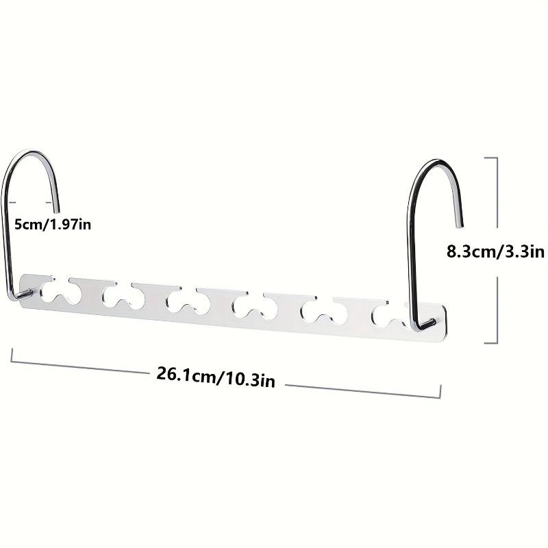 10pcs Metal Space-Saving Clothes Hanger Holder(26cm Silvery) Multi-Hanger Organizer with Magic Hooks Design for Wardrobe Closet