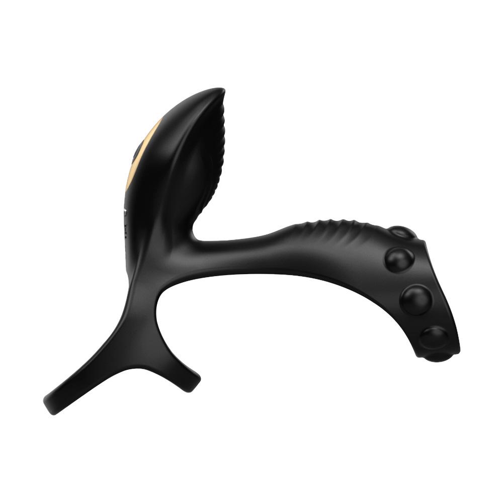 Three-pronged Silicone Vibrating Cock Ring with Wireless APP Remote Control