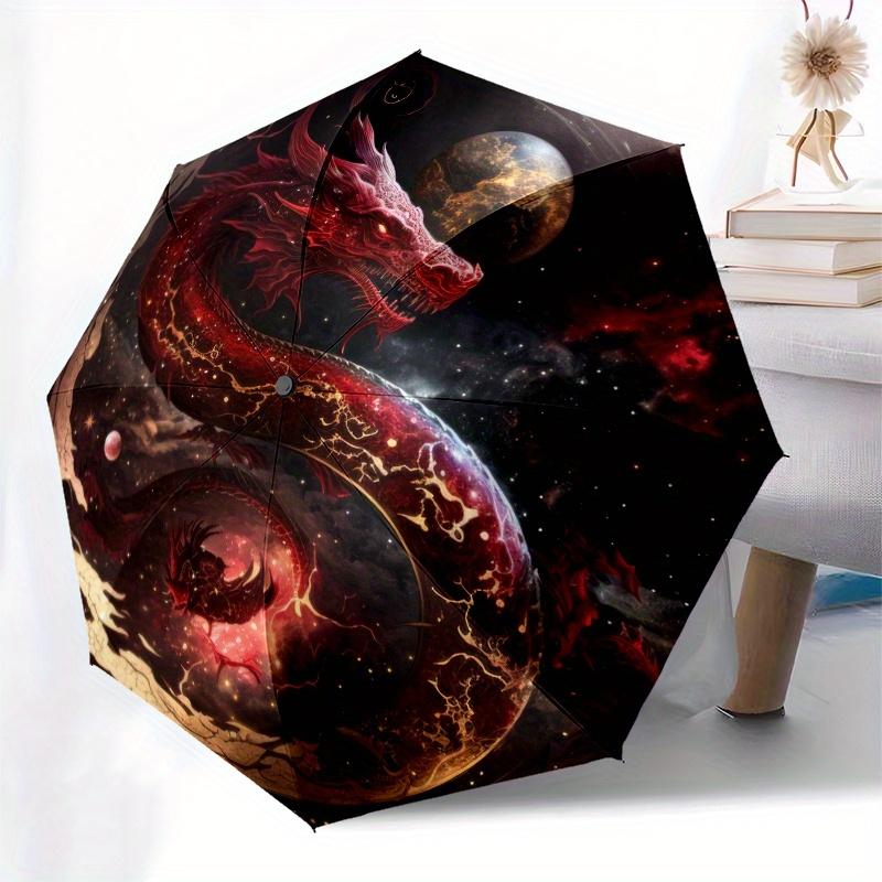 Galactic Dragon Yin-Yang Wall Clock: Cosmic Design for Your SpaceUmbrella, Portable 3-Fold Compact Umbrella for Men & Women Gift