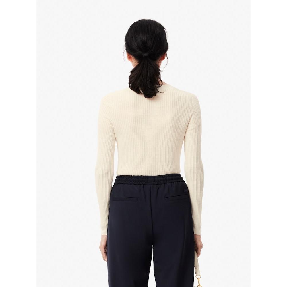 LacoSte Women S Slim Fit Ribbed Crewneck Cardigan Af2560 54n 70v q2nAf2560 54n70v