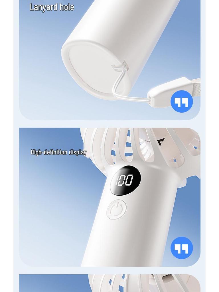 Portable Rechargeable Mini Fan: Handheld USB-Powered with Long Battery Life
