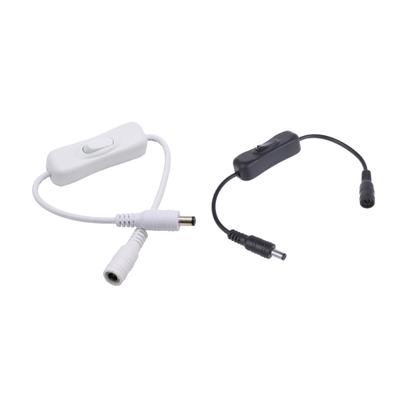 DC5.5x2.1mm To DC5.5x2.1mm Extension Cable Male To Female Power Cord with Switching Button for LED Light Camera Speaker