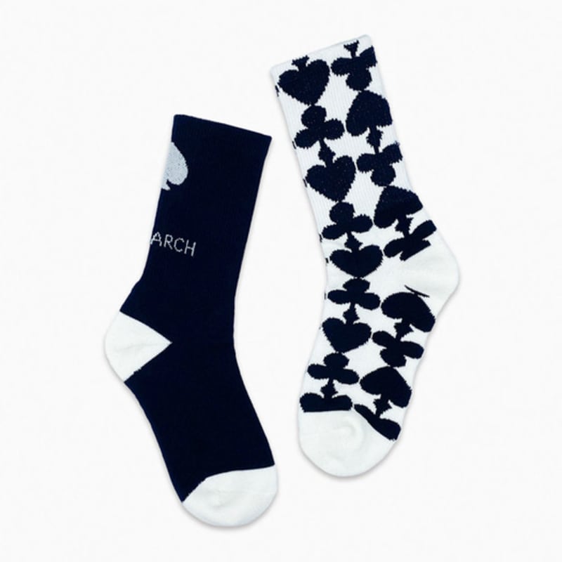 Trimarch Tri Triple Pattern Long Socks Navy