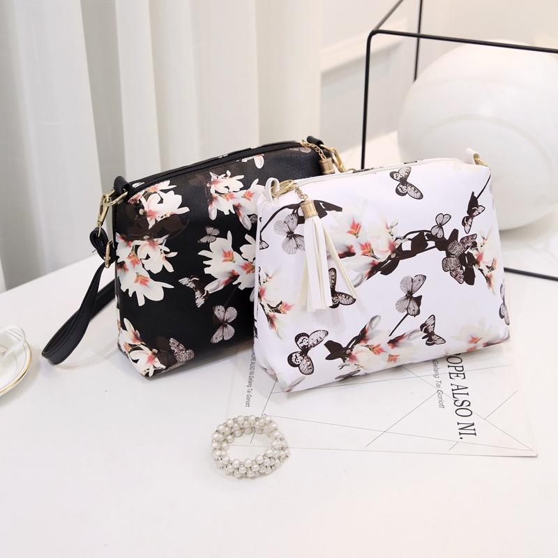 Women's Single Shoulder Bag Floral Pattern Canvas Material Comfortable Lightweight