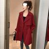 Damen Midilanger Trenchcoat im koreanischen Stil: Lässig, Vielseitiger Anzugkragen, Leichte Jacke