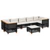 VidaXL Salon de jardin 8 pcs avec coussins noir résine tressée, ensemble de canapés d'extérieur, salon de jardin, ensemble 3261764