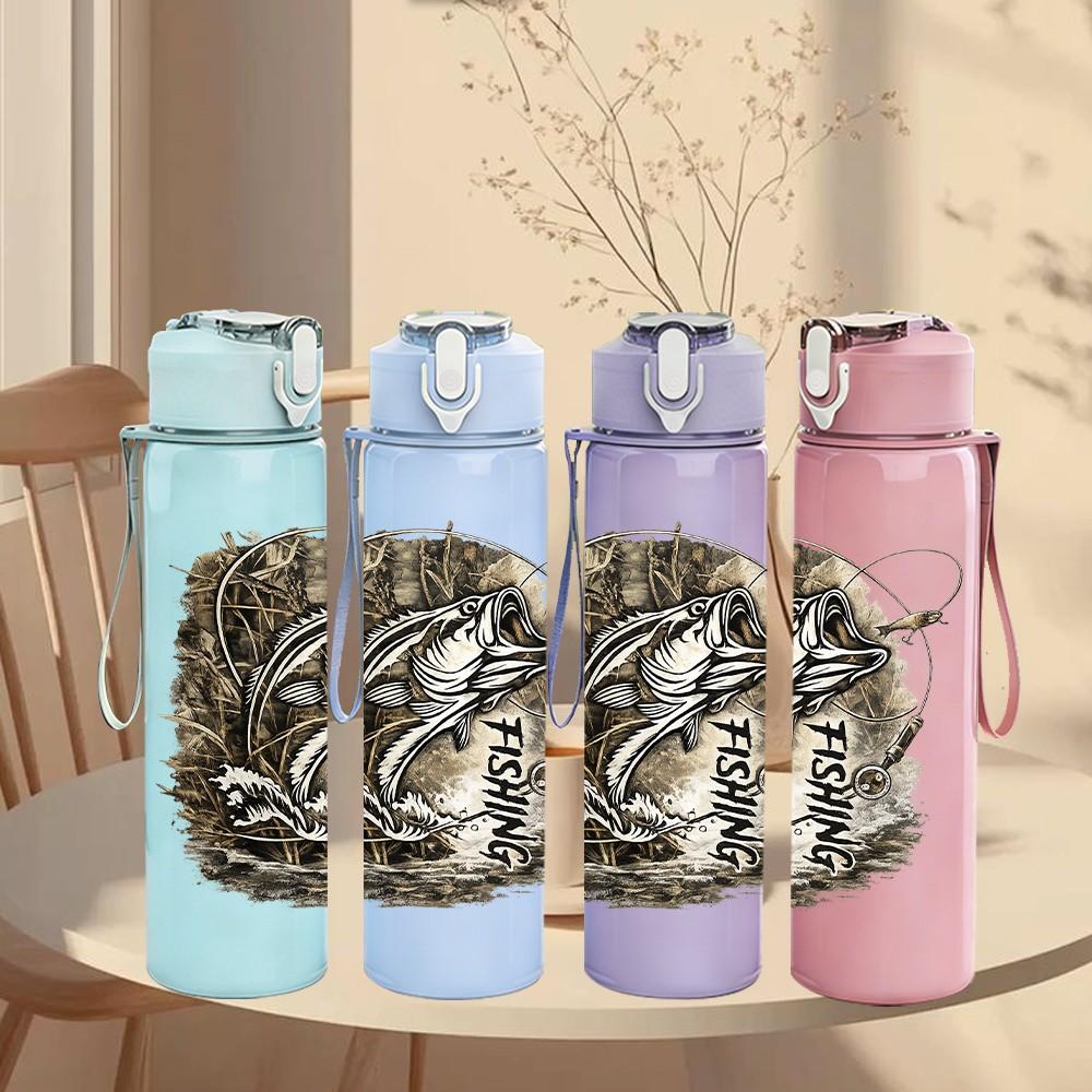 1PC Wild Tiger Close Up Animal Print 750ml Color Plastic Sports Water Bottle Leakproof Flip Straw Lid Suitable for Sports Office Home Use