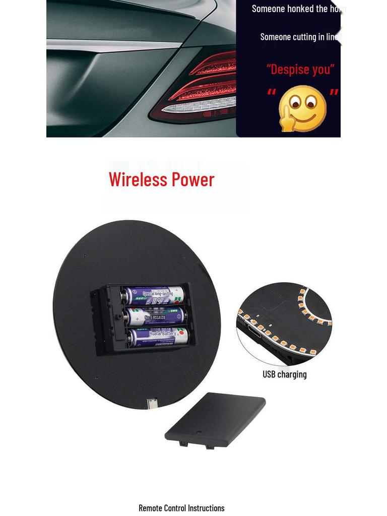 Multifunctional Car LED Smiley & Gesture Rear Window Light