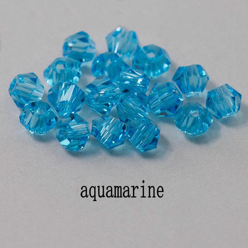 4mm 100pcs Shiny Crystal Beads Bicone Beads Glass Beads Loose Spacer Beads for Bracelet DIY Jewelry Making 200pcs