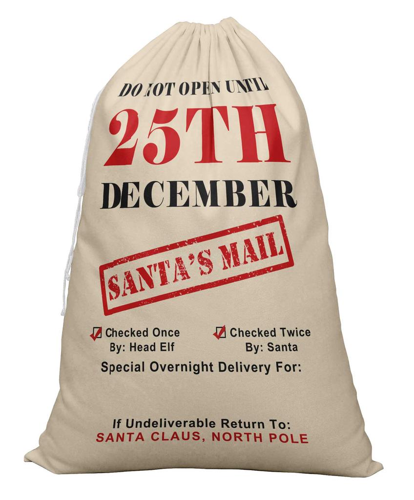 Printtoo Pack Of 2 Pcs Xmas Presents Storage Bags Large Santa Gift Sack With Drawstring Christmas Party Favor 27x20 Inch