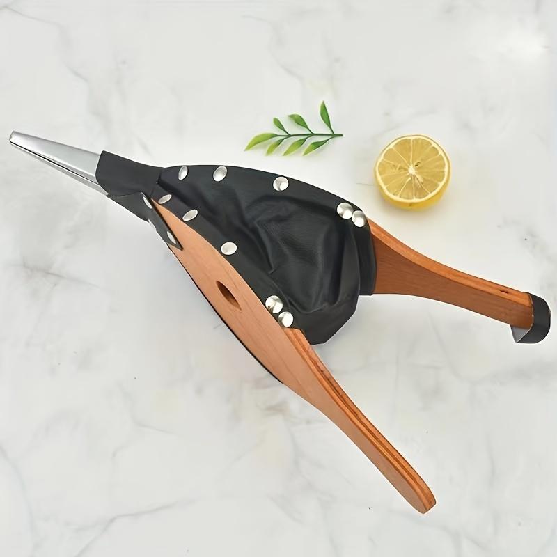 Wooden BBQ Air Blower Bellows Manual Fireplace Air Pump with Nozzle for Camping Grill Non-Electric Wood Bellows