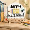 Safe Rounded Corner Wood Sign First Day of School Chalkboard Sign, Reusable Wooden Milestone Board, Back to Party Decoration Photography Prop
