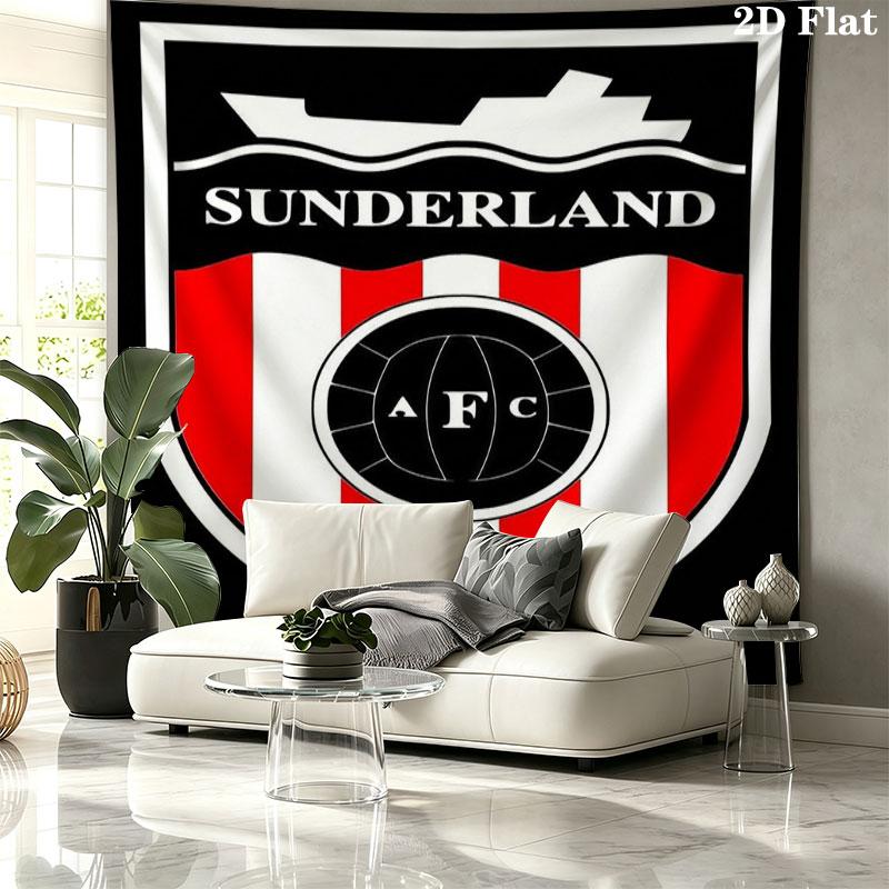 Sunderland A.F Custom Name Wall Tapestry Aesthetic Wall Hanging Printed Fabric Blanket Decorative Tapestries for Bedroom Living Room Home Decor