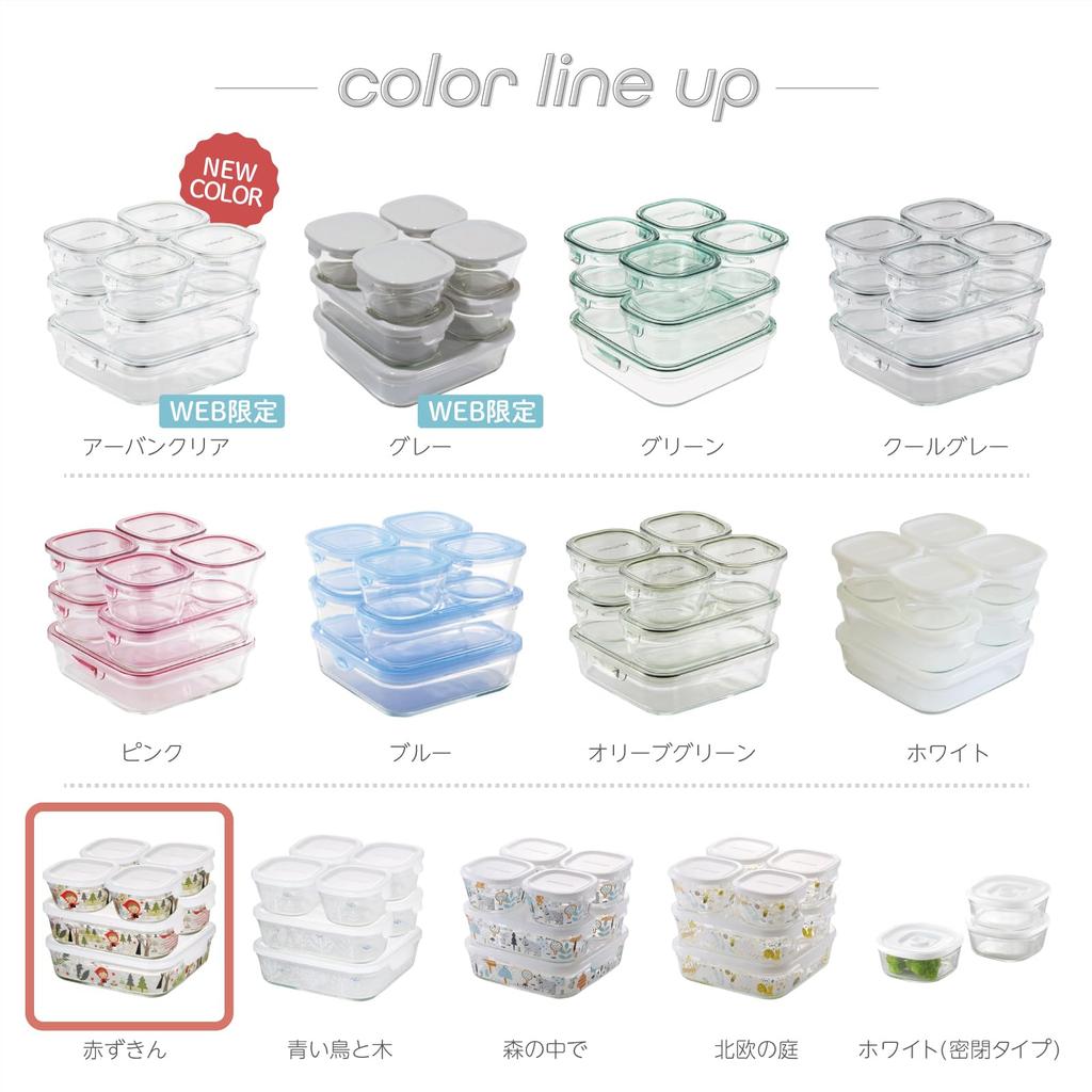 Iwaki Contenitore in Vetro Resistente al Calore Shinji Kato Cappuccetto Rosso Prezioso Set da 7 Pezzi Microonde & PS-PRNSNA71