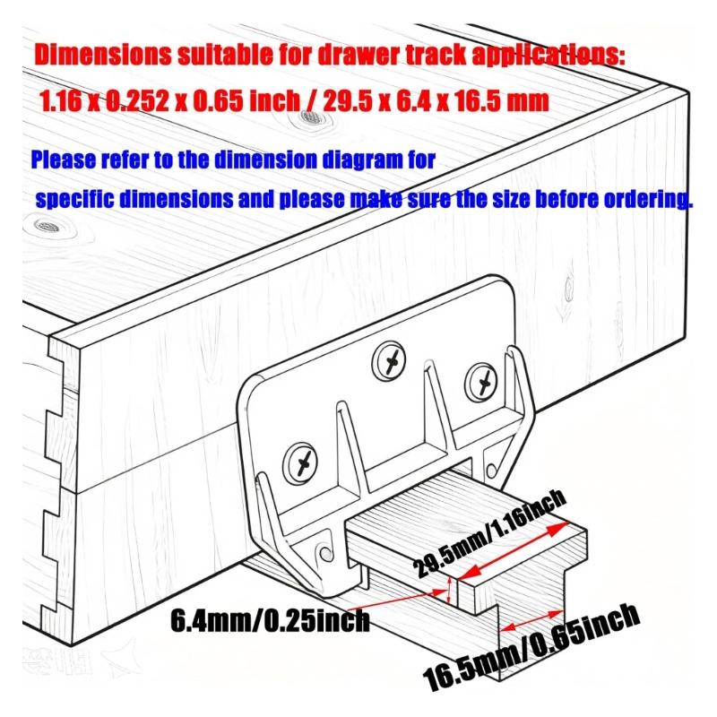 20pack Drawer Slides Fasteners with Screws Plastic Materials Quick Mounting for Cabinet Repair Projects