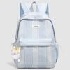 Schoolbag Korean version of college style student schoolbag, cute small fresh striped backpack for junior and high school students, large 