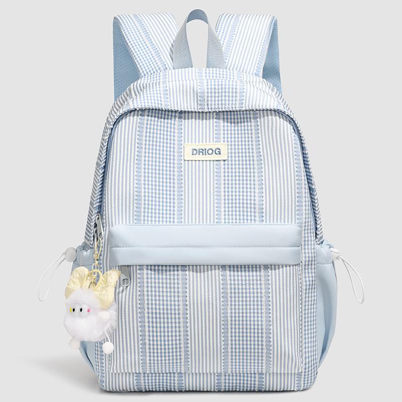 Schoolbag Korean version of college style student schoolbag, cute small fresh striped backpack for junior and high school students, large