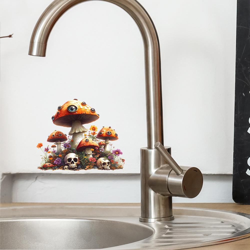 Eyeball Halloween Mushroom Skull Switch Sticker Pvc Living Home Wall Decor