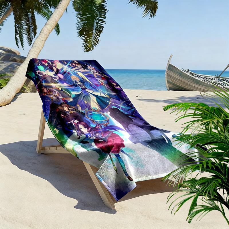 Fate Grand Order FGO Print Beach Towel, Large Soft Quick Dry Towel for Beach Camping Swimming