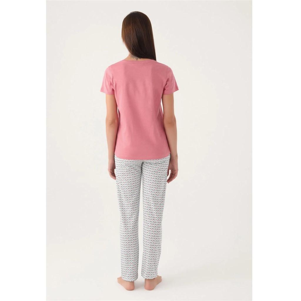 Arnetta Buttoned Collar 100% Cotton Women's Pajama Set