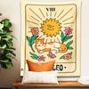 The Leo Tarot Tapestry Wall Hanging Wall Hanging Cute Cat Sun And Moon Psychedelic Constellation Witchcraft Hippie Home Decor