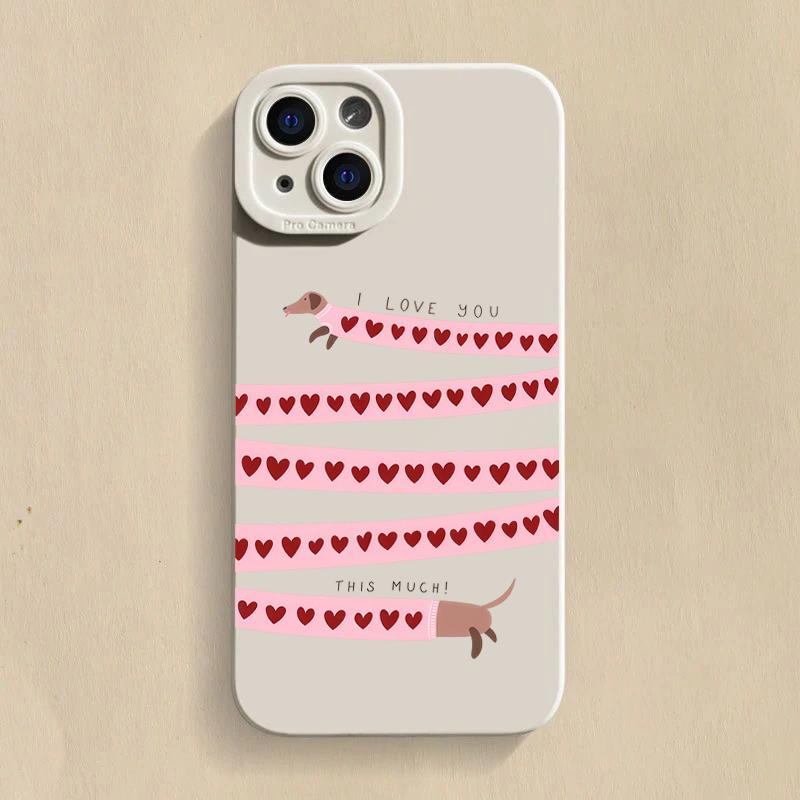 

Cute Sausage Dog Pattern Silicone Phone Case For iPhone 17 16 15 14 13 12 11 Pro Max 17 Air 16E XS X XR 7 8 Plus Soft Cover iPhone 12 Pro