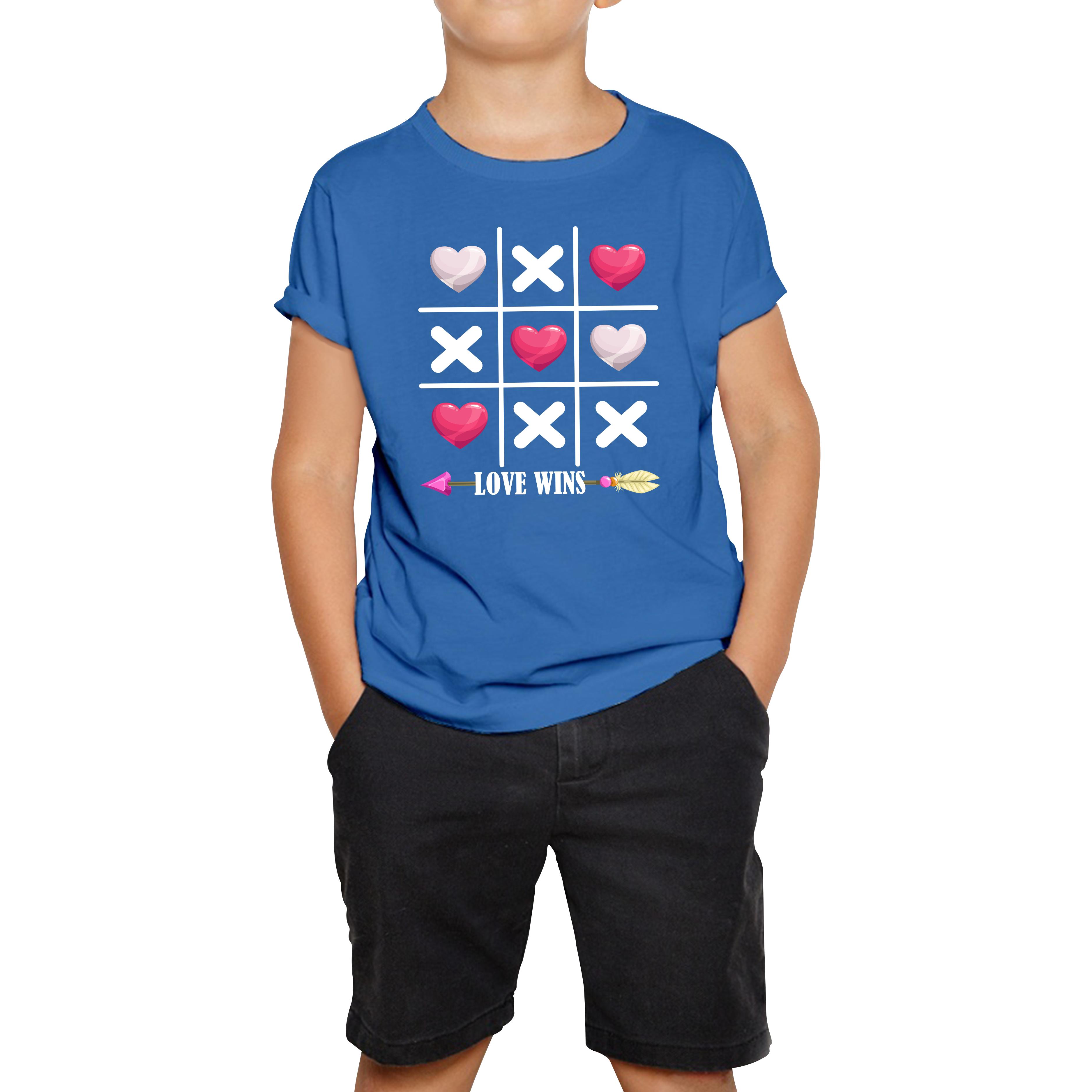 Valentine s Day Tic Tac Toe Love Wins Tic Tac Funny Game Lovers Gift Kids Tee 120