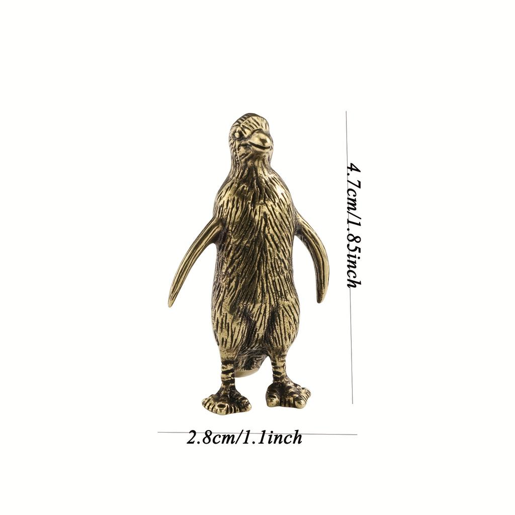 1Pc Pure Copper Emperor Penguin Copper Ornament, Creative Bronze Handle, Tea Pet Desktop Decorative Copper Handicrafts