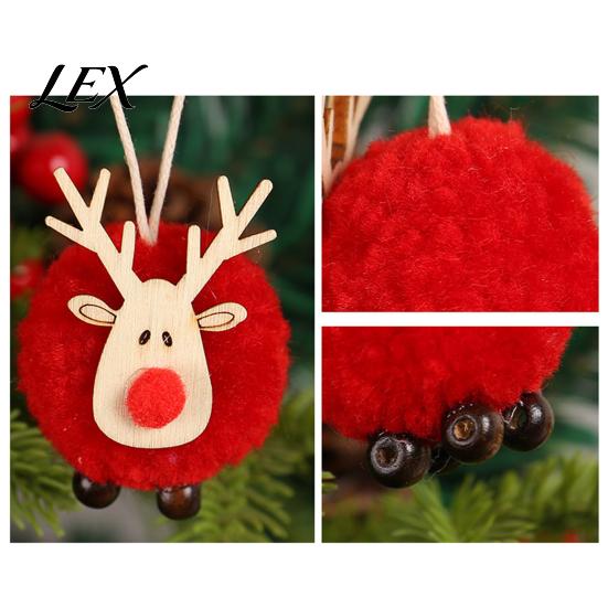 Small Lightweight Xmas Tree Ornaments Christmas Felt Elk Hanging Ornaments, Cute Fuzzy Pom Reindeer Adorable Deer for Windows Pendant, Holiday