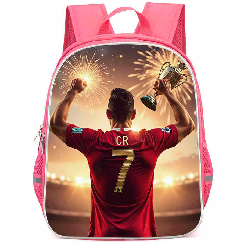 Cr7 Rucksack Hochauflösender Druck Große Kapazität Multifunktion Reißverschluss Oxford Rückenschutz Leichter Rucksack