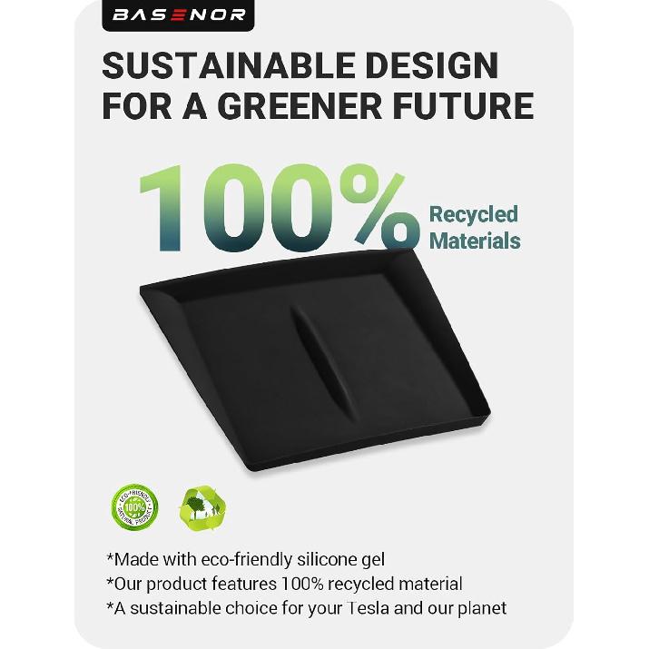 BASENOR 2026 Upgrade Center Console Wireless Charger Mat for 2024 2025 2026 Model 3 Highland Silicone Cover Wireless Charging Phone Pad [Proprietary
