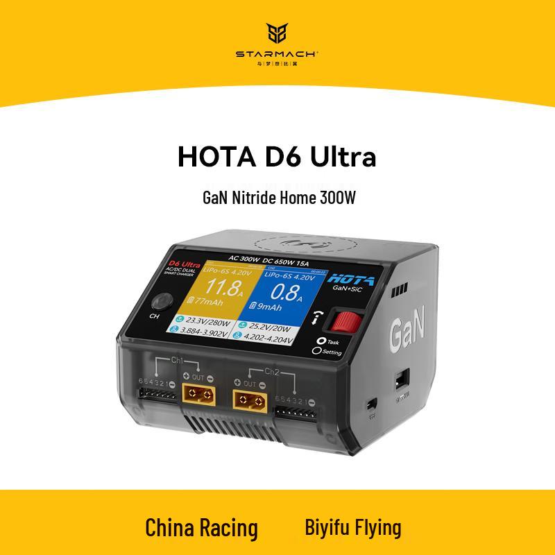 

STARMACH HOTA D6 Ultra GaN AC/DC Smart Dual Channel FPV Drone Charger (CN version)