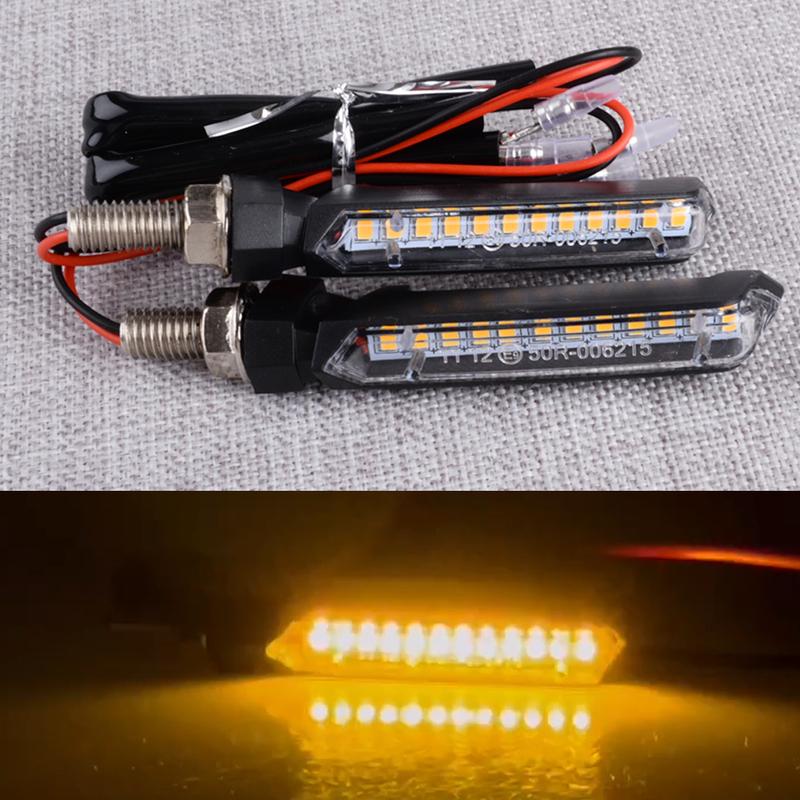 2Pcs Universal Motorcycle LED Turn Signal Indicator Light M8 12V Scooter