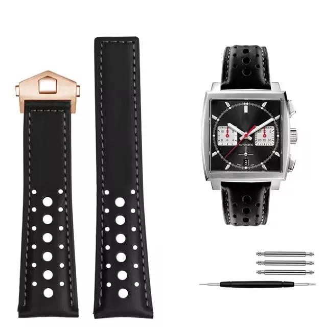 

Cowhide Watch strap For TAG Heuer MONACO CARRERA Replace watchband CAW211M 211P CAW211R 211T Men s Genuine Leather bracelet 22mm 22mm