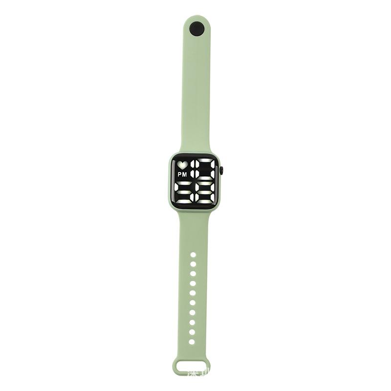 Key white LED electronic watch small square movement bright light personality wind trend electronic watch student couple LED electronic watch