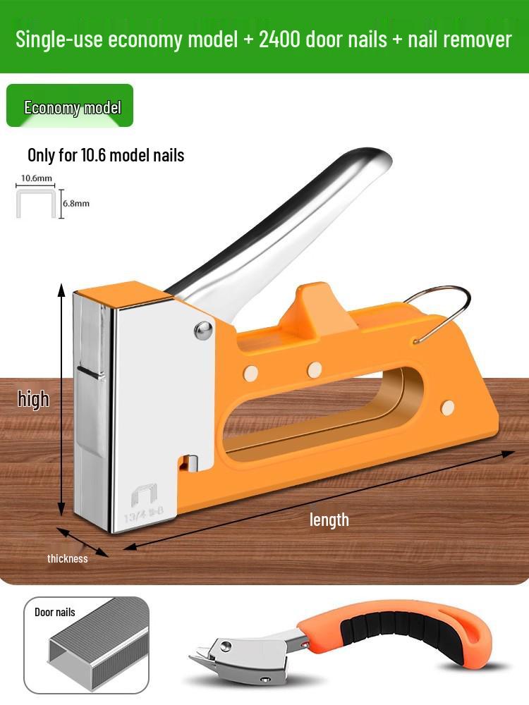Manual Pneumatic Nail Gun: Brad Nailer, Steel Nailer, U-Shaped & Straight Nails for Wire Trough and Woodworking.