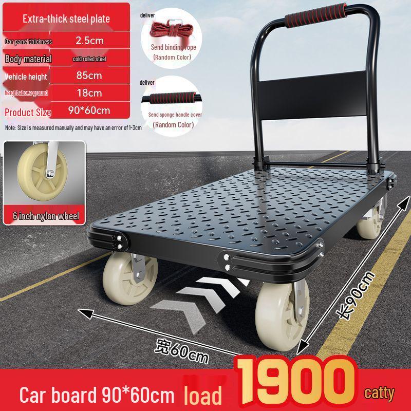 Foldable Steel Hand Truck: Portable Small Trolley for Transporting Goods