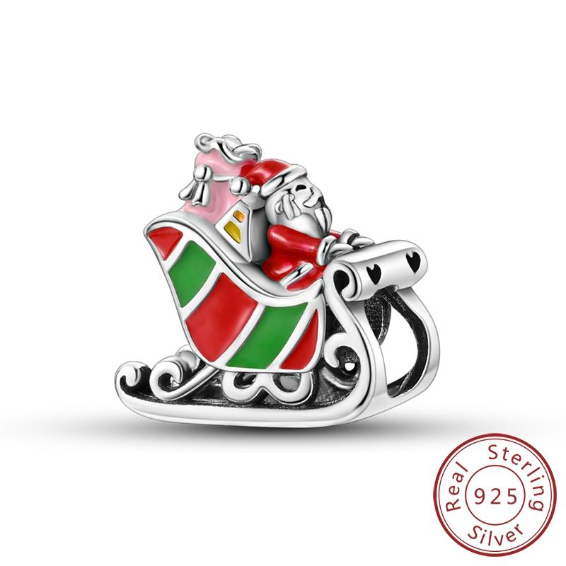 Real Copper Merry Christmas Charms Santa Claus Bead Fit Original Bangle Pendant Bracelet Diy Gift For Friend
