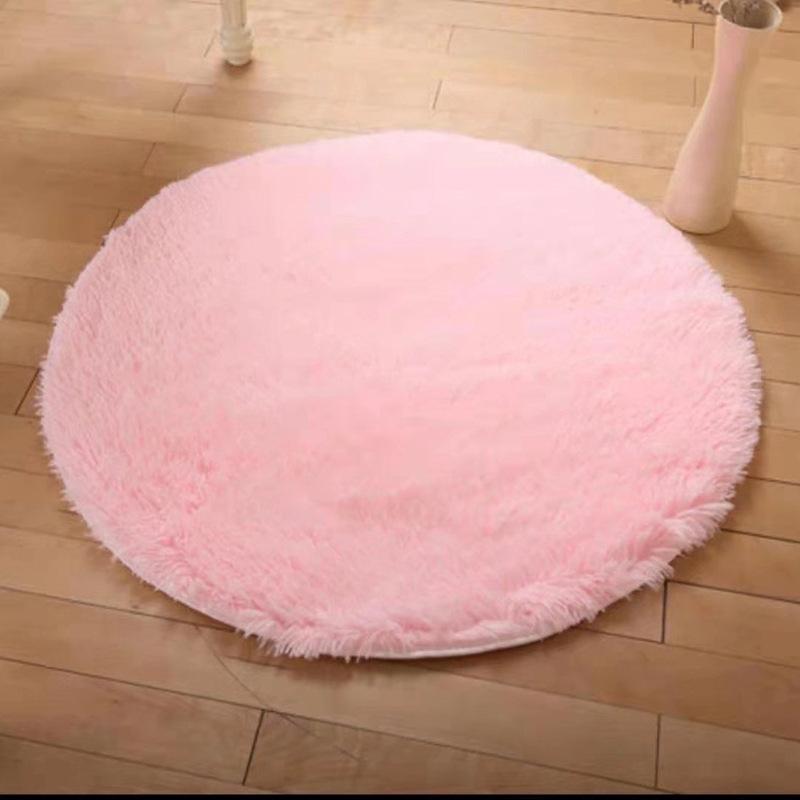 Einfache kreisförmige Matte Wohnzimmer Schlafzimmer Badezimmertür Rutschfeste dicke Kaschmirimitat Teppich Fußmatte